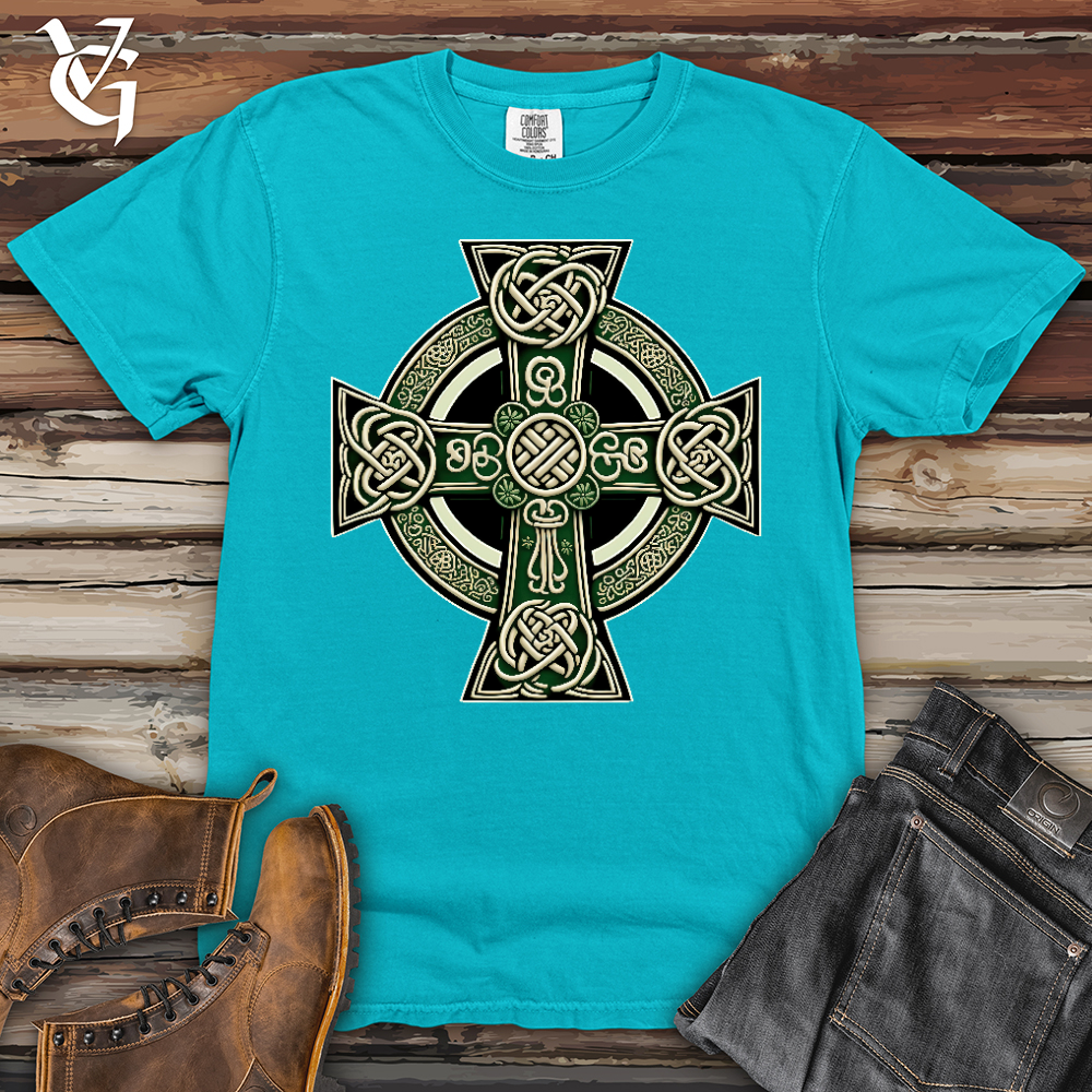 Viking Goods Knotted Celtic Crosses Heavy Cotton Comfort Colors Tee Lagoon / L