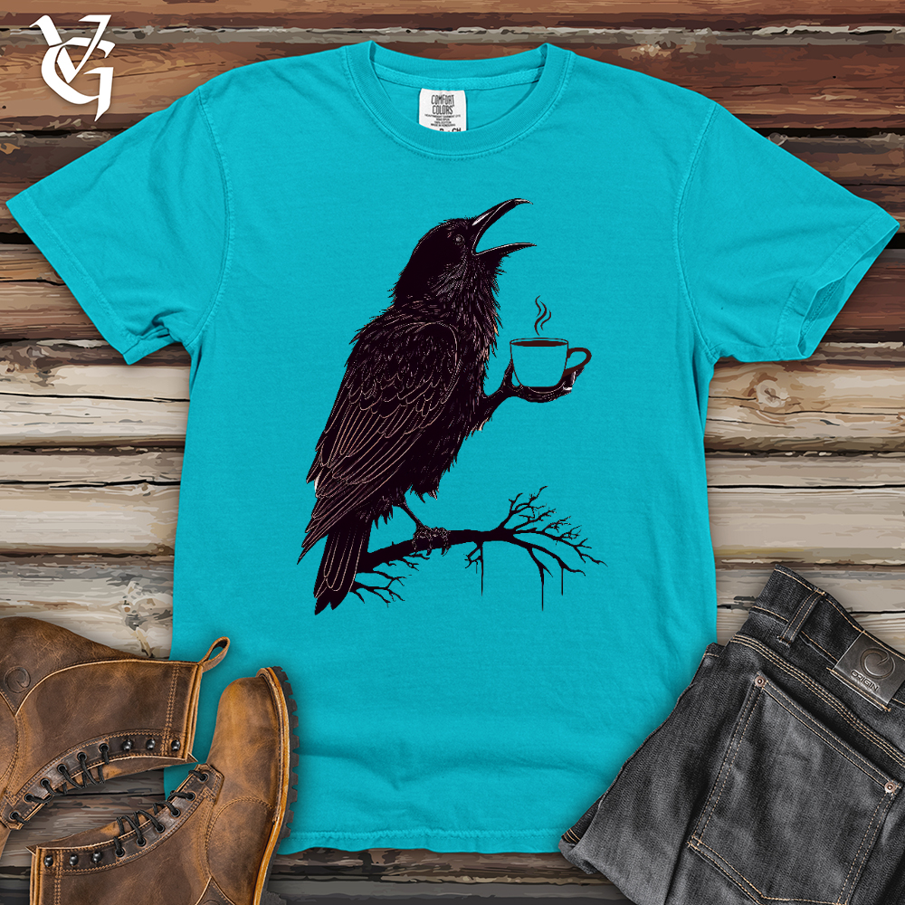Viking Goods Raven Coffee Art Heavy Cotton Comfort Colors Tee Lagoon / L