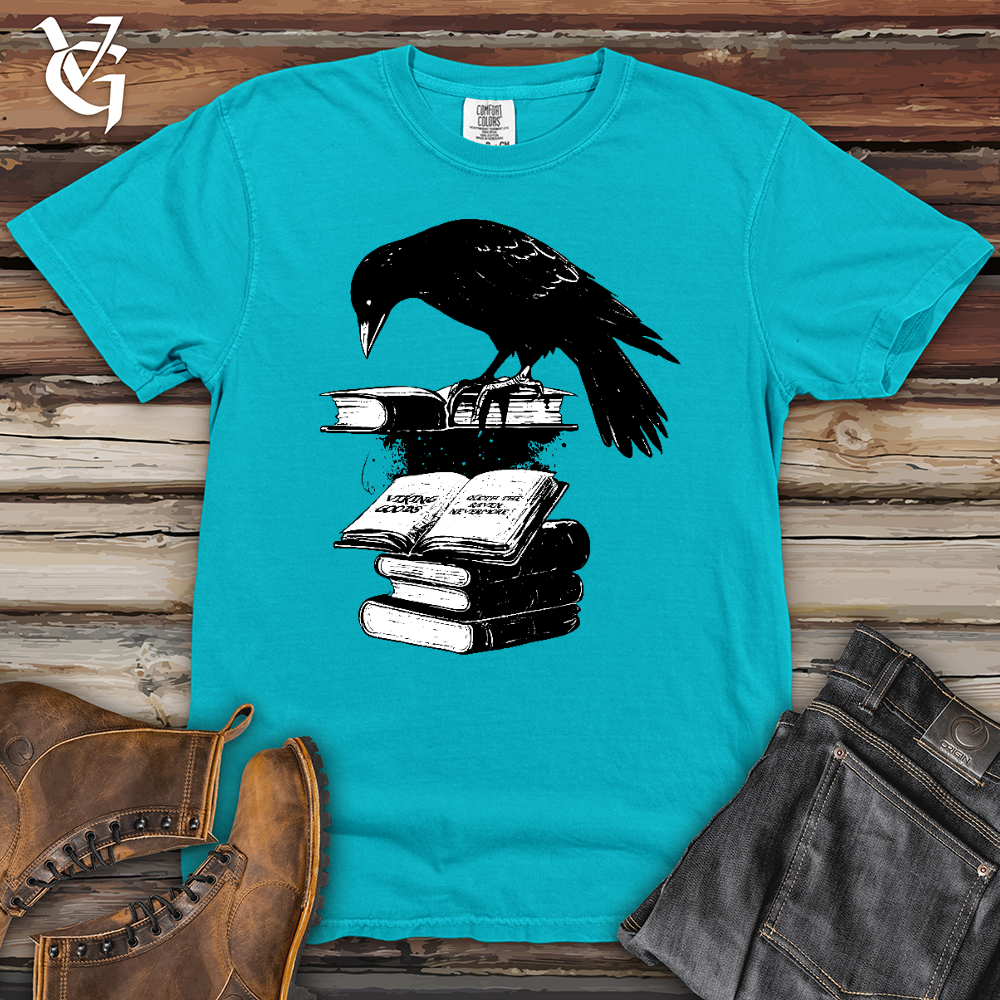 Viking Goods Raven Reading Fanatic Heavy Cotton Comfort Colors Tee Lagoon / L