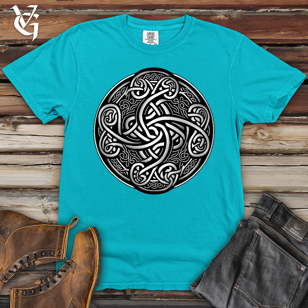 Viking Goods Silver Celtic Knot Heavy Cotton Comfort Colors Tee Lagoon / L