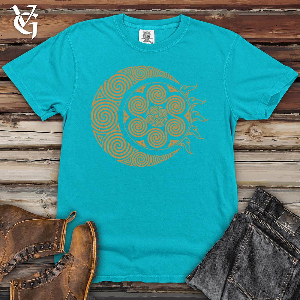 Viking Goods Spiral Celtic Moon Heavy Cotton Comfort Colors Tee Lagoon / L