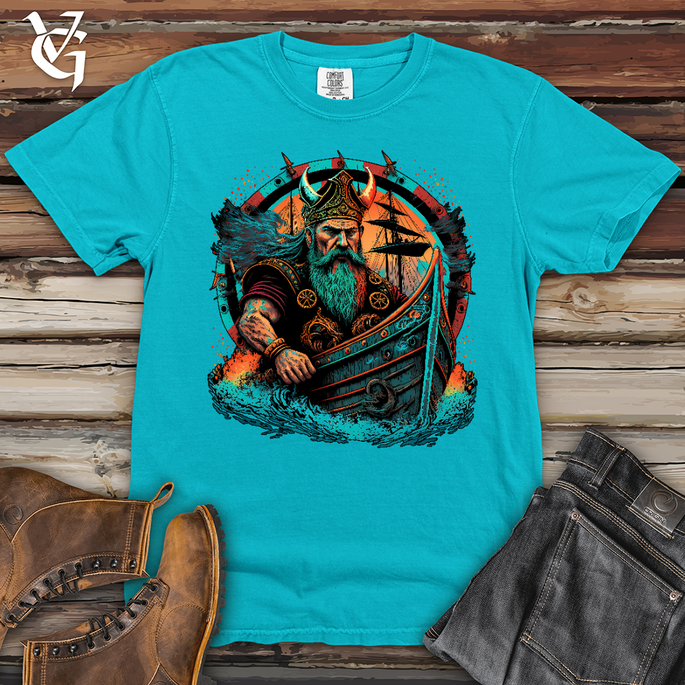 Viking Goods Viking Ship Heavy Cotton Comfort Colors Tee Lagoon / L