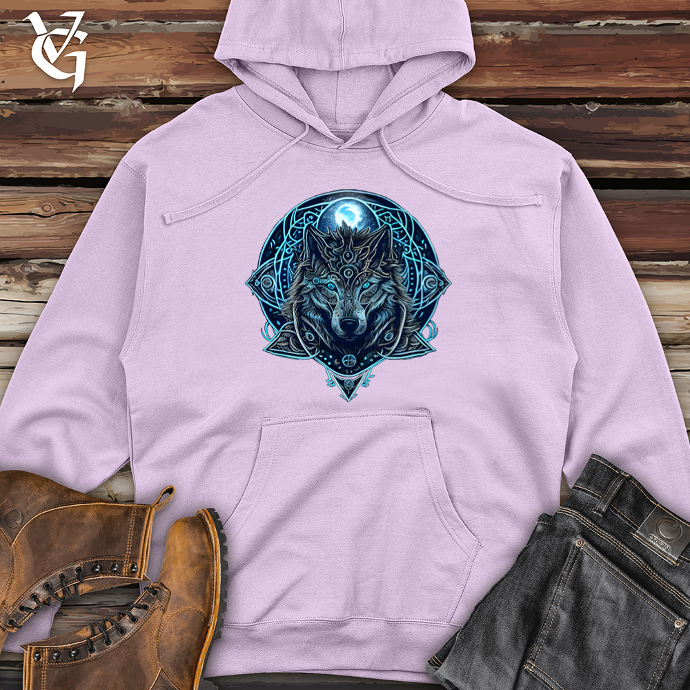 Viking Goods Celtic Fenrir Wolf Midweight Hooded Sweatshirt Lavender / L