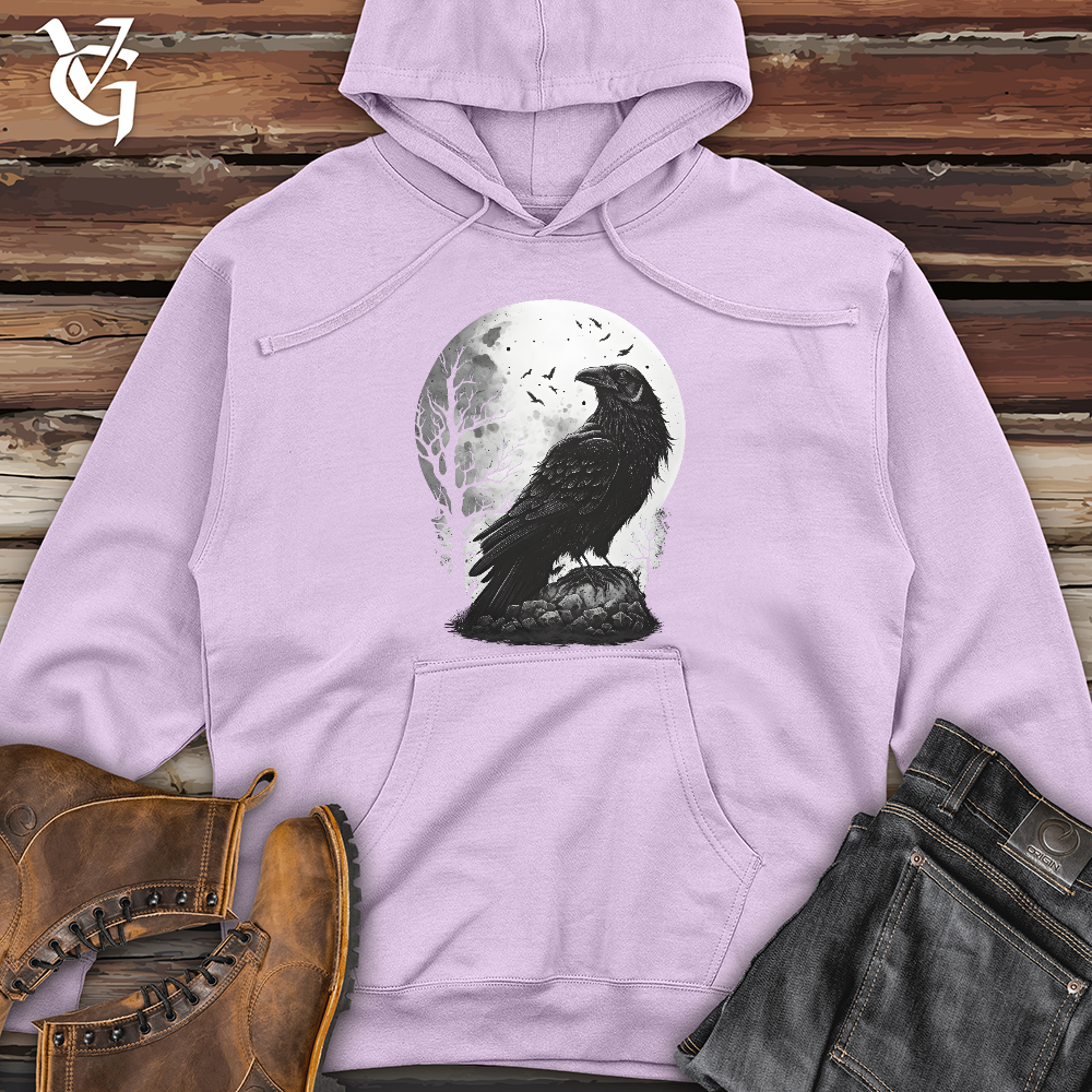 Viking Goods Midnight Raven Perch Midweight Hooded Sweatshirt Lavender / L