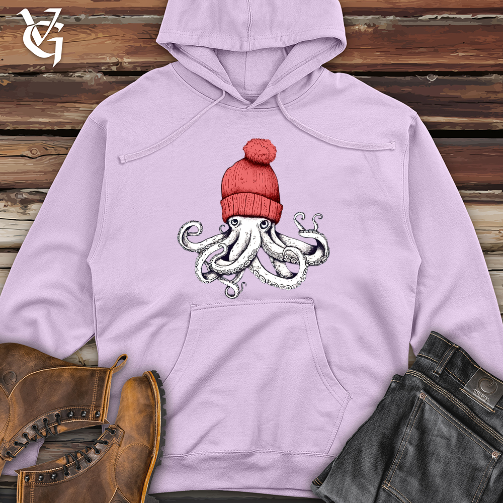 Viking Goods Octopus Chillin Midweight Hooded Sweatshirt Lavender / L