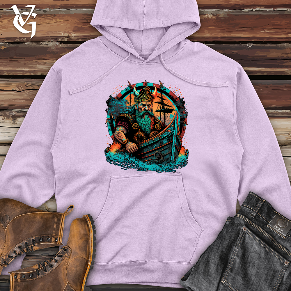 Viking Goods Viking Ship Midweight Hooded Sweatshirt Lavender / L