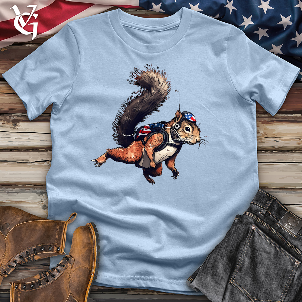 Viking Goods American Skydiving Squirrel Cotton Tee Light Blue / L