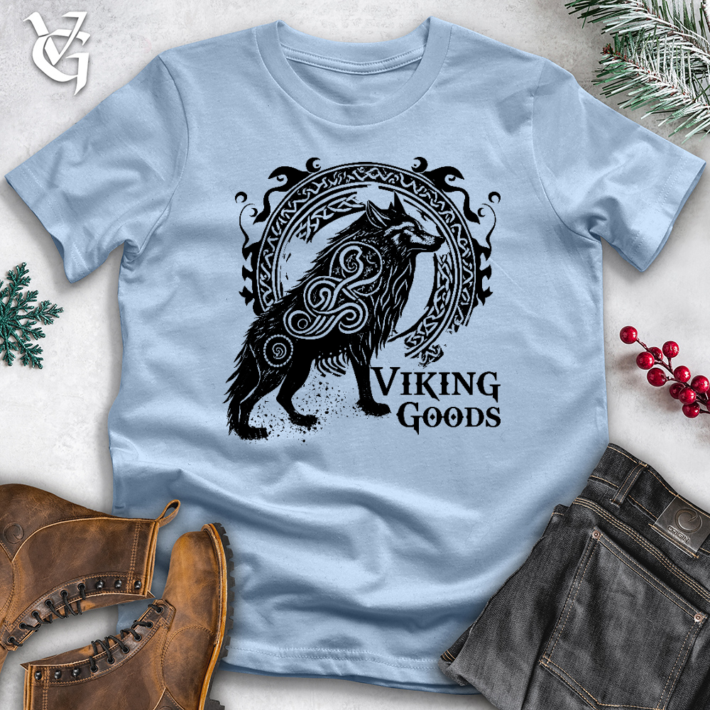 Viking Goods Celtic Wolf Viking Good Cotton Tee Light Blue / L