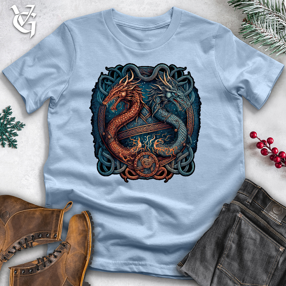 Viking Goods Double Trouble Dragon Cotton Tee Light Blue / L