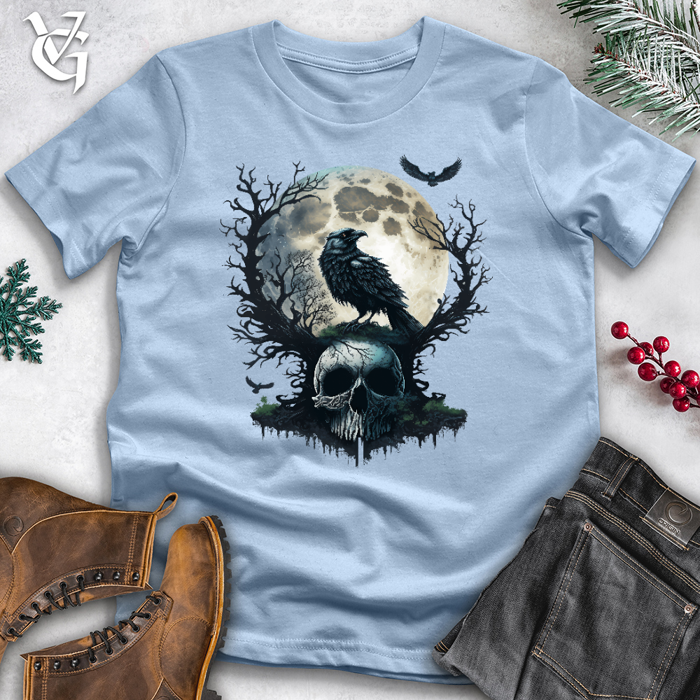 Viking Goods Graveyard Raven Cotton Tee Light Blue / L