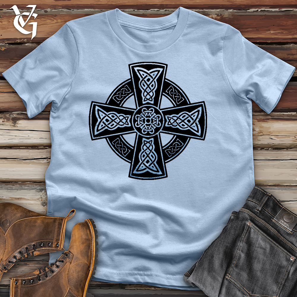 Viking Goods Icy Celtic Cross Cotton Tee Light Blue / L