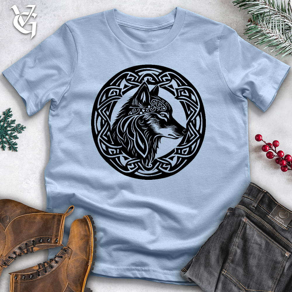 Viking Goods Majestic Wolf Cotton Tee Light Blue / L
