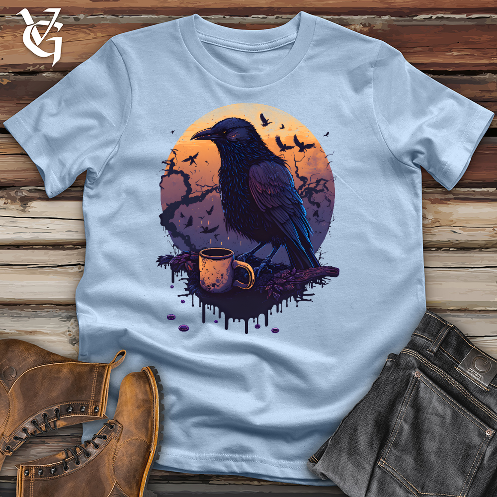 Viking Goods Morning Raven Brew Cotton Tee Light Blue / L
