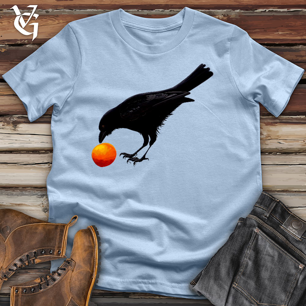 Viking Goods Raven Rolling Orange Cotton Tee Light Blue / L