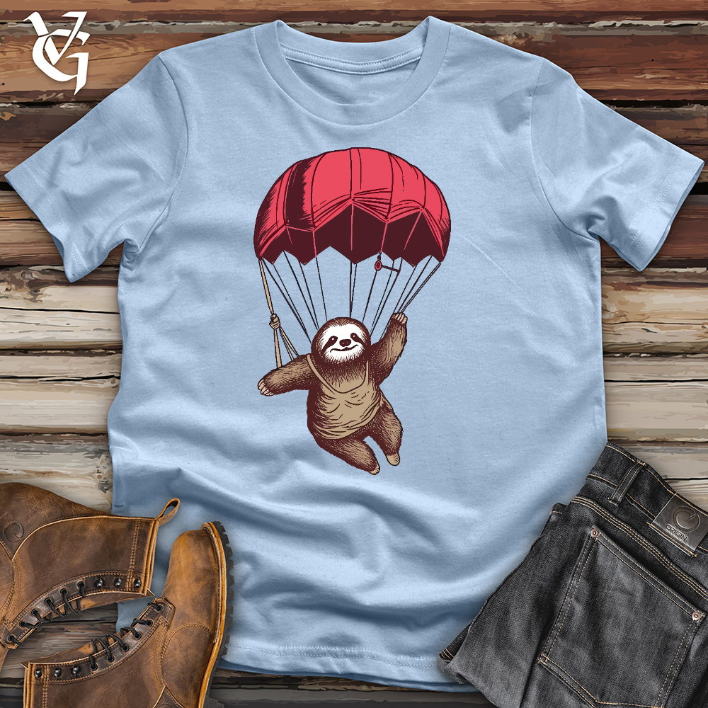 Viking Goods Skydiving Sloth Cotton Tee Light Blue / L