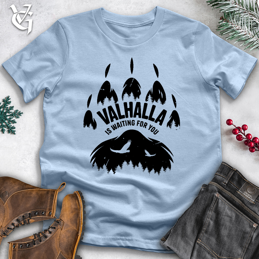 Viking Goods Valhalla Is Waiting Cotton Tee Light Blue / L