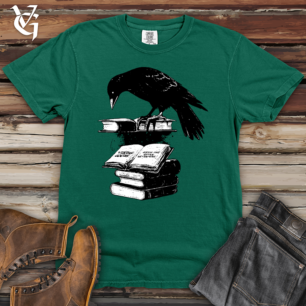Viking Goods Raven Reading Fanatic Heavy Cotton Comfort Colors Tee Light Green / L