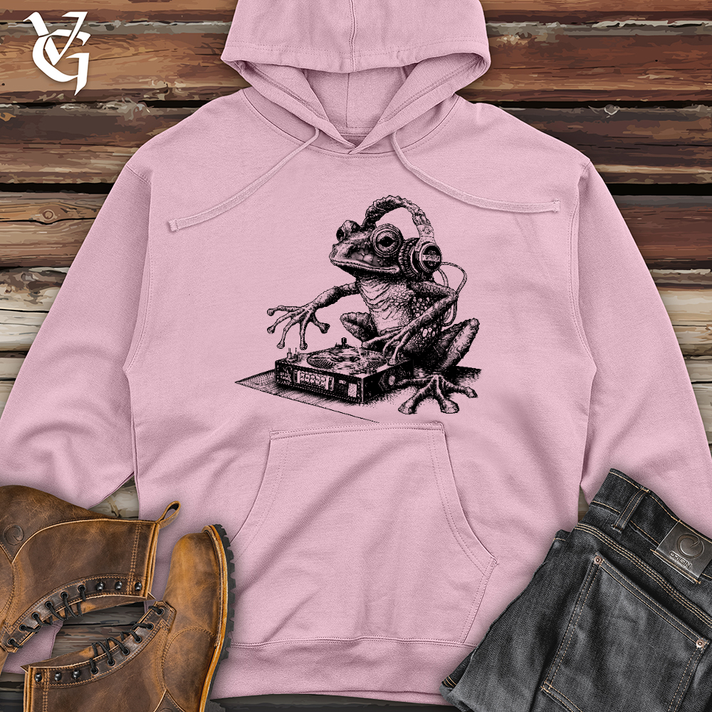 Viking Goods Dj Frog Midweight Hooded Sweatshirt Light Pink / L