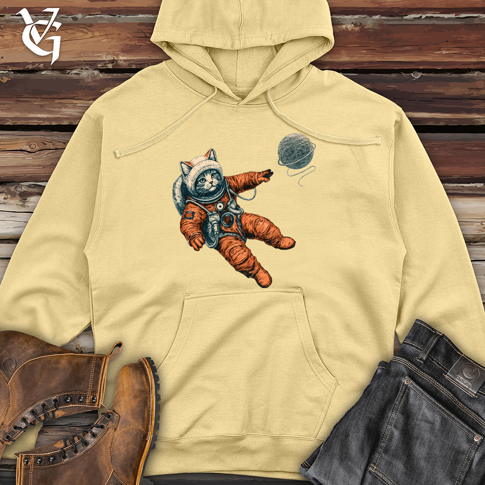 Viking Goods Astronaut Kitty Midweight Hooded Sweatshirt Light Yellow / L