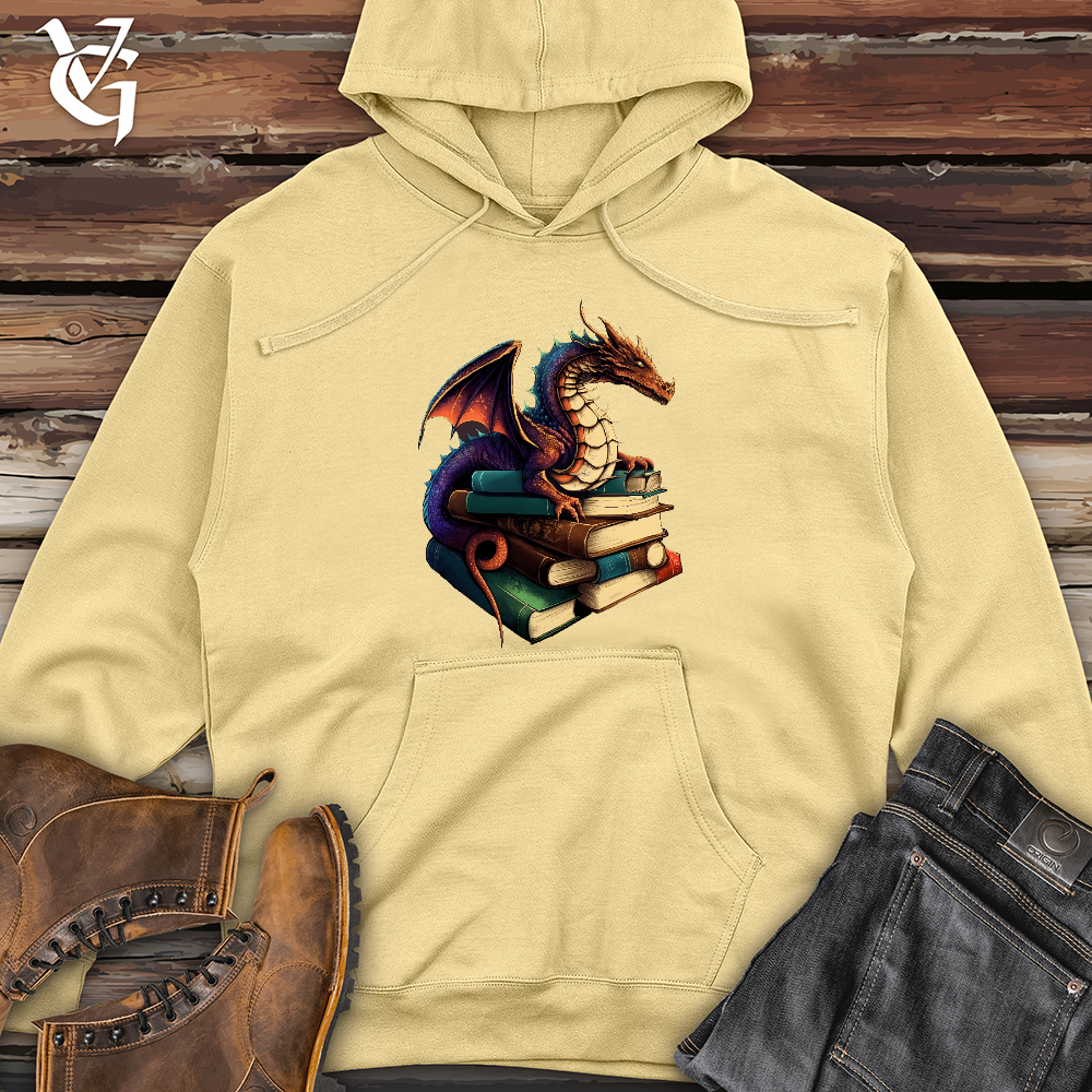 Viking Goods Dragon Book Hoarder Midweight Hooded Sweatshirt Light Yellow / L