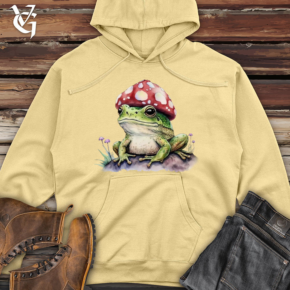 Viking Goods Frog Mushroom Head Midweight Hooded Sweatshirt Light Yellow / L