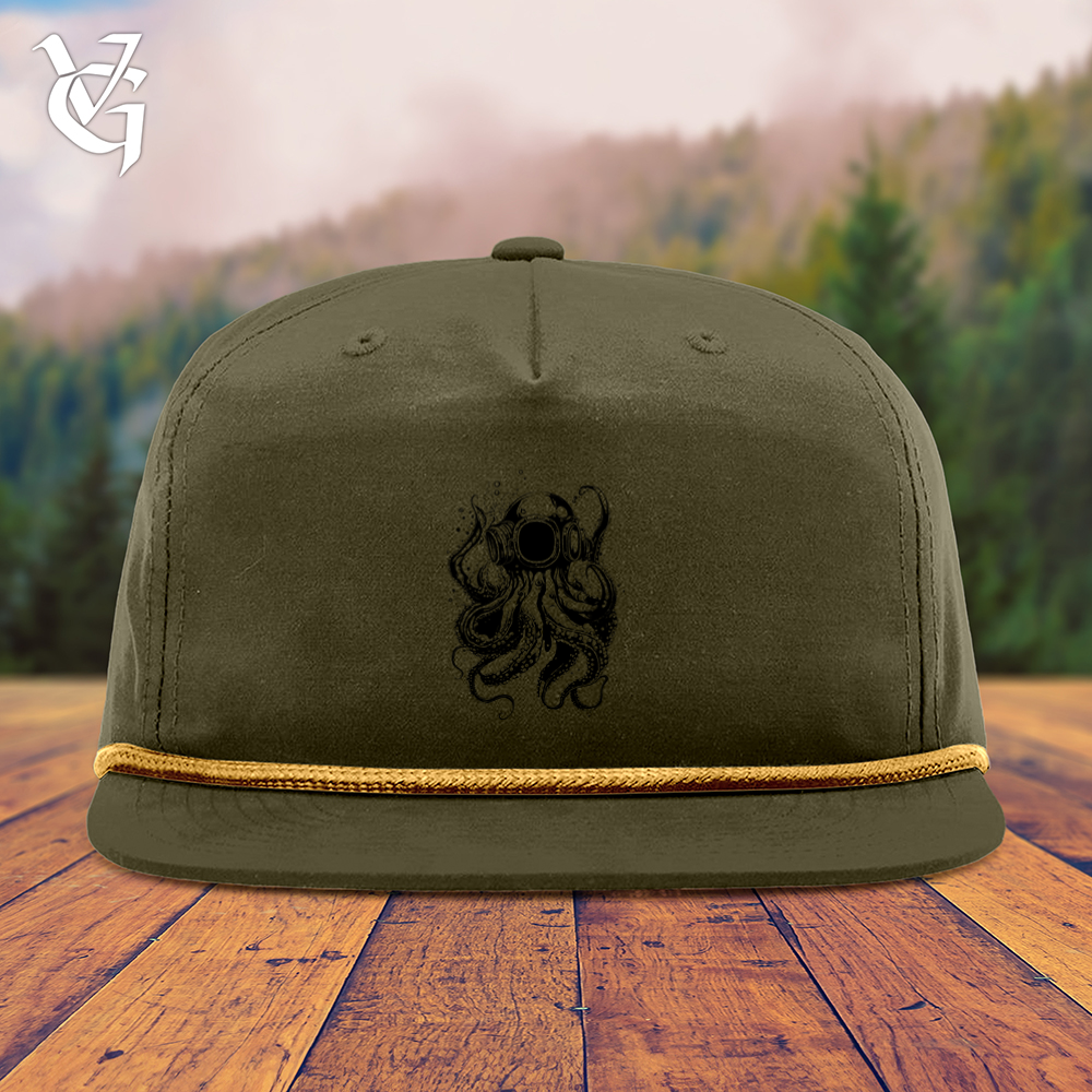 Viking Goods Scuba Octopus Snapback Cap Loden/ Amber Gold