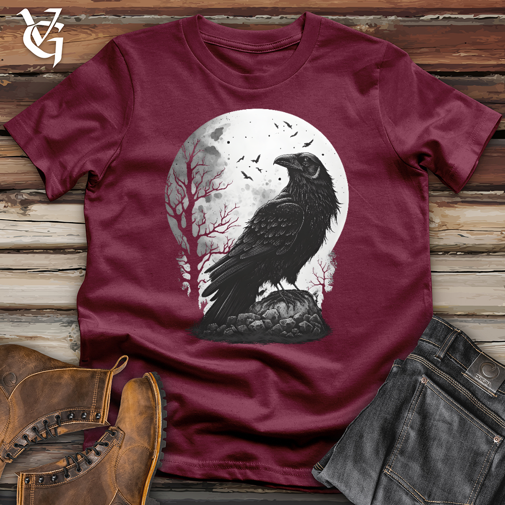 Viking Goods A Raven Over Stone Softstyle Tee Maroon / L