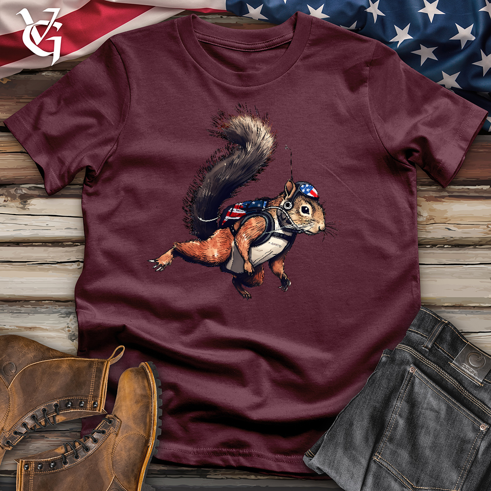 Viking Goods American Skydiving Squirrel Cotton Tee Maroon / L