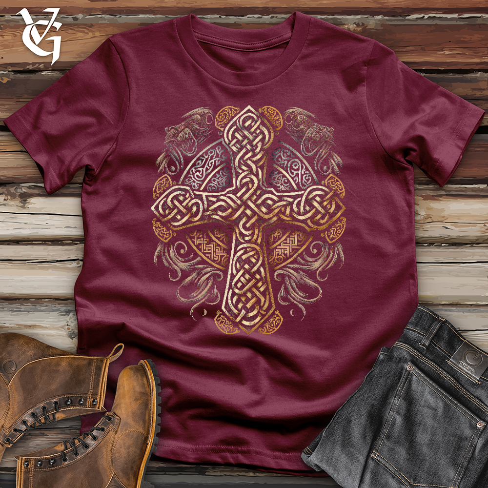 Viking Goods Ancient Celtic Cross Softstyle Tee Maroon / L