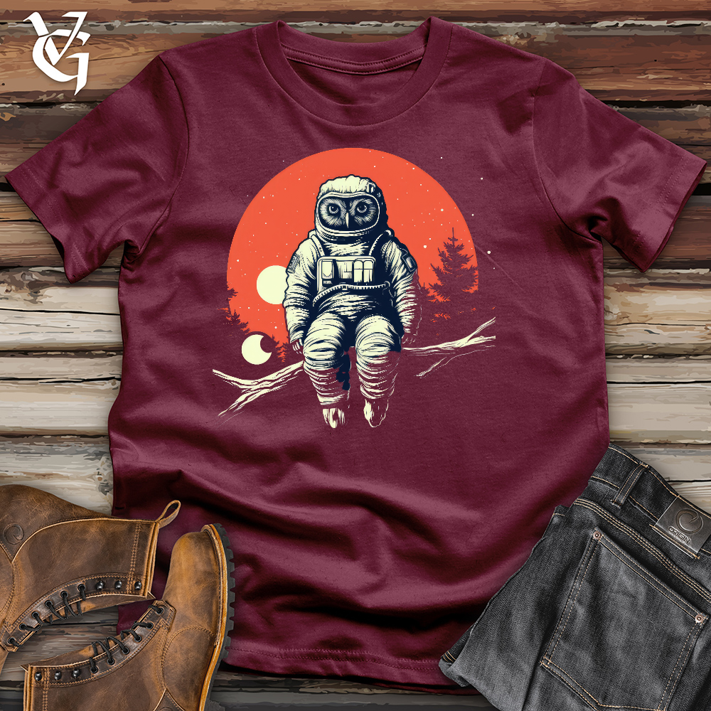 Viking Goods Astronaut Owl Cotton Tee Maroon / L
