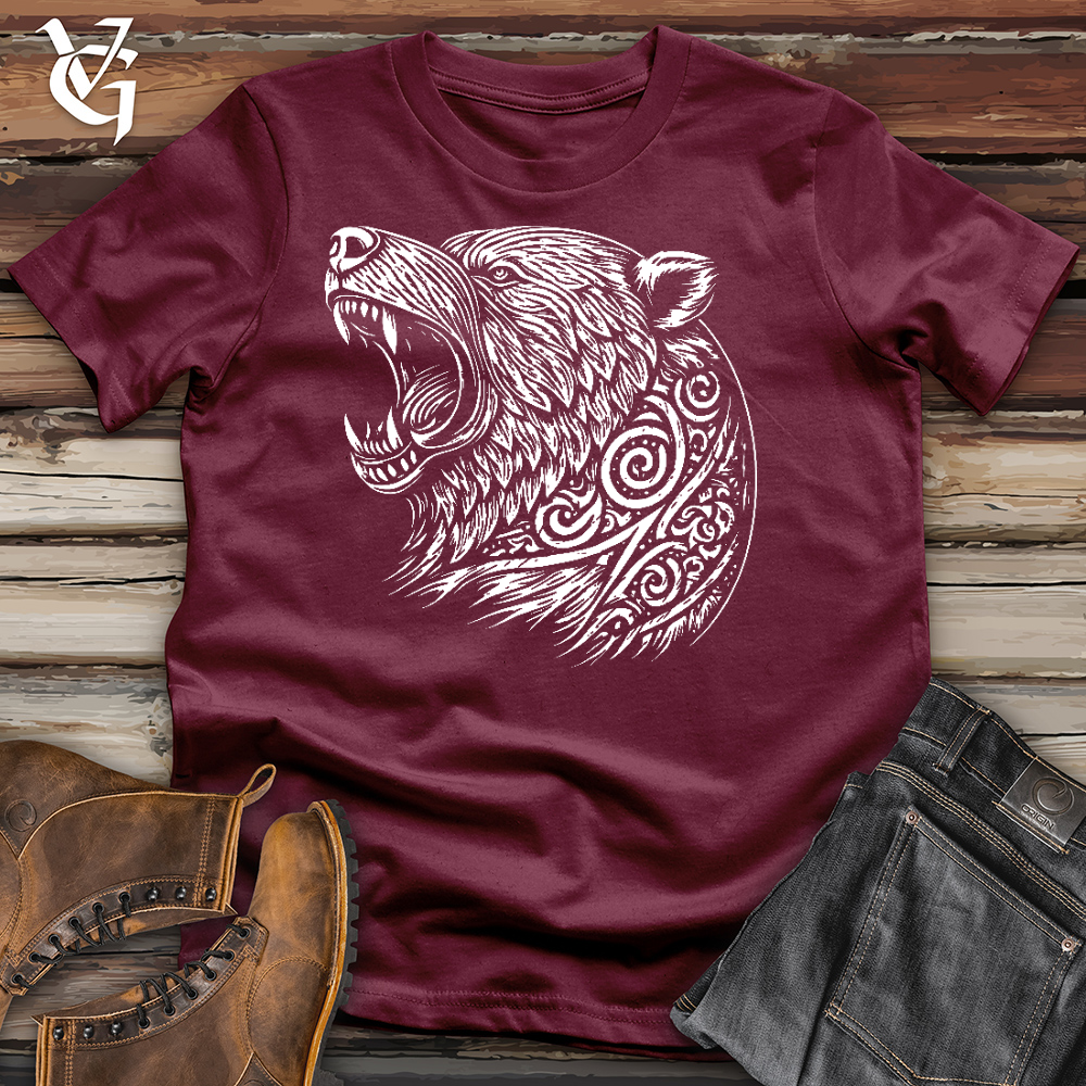 Viking Goods Back Off Bear Cotton Tee Maroon / L
