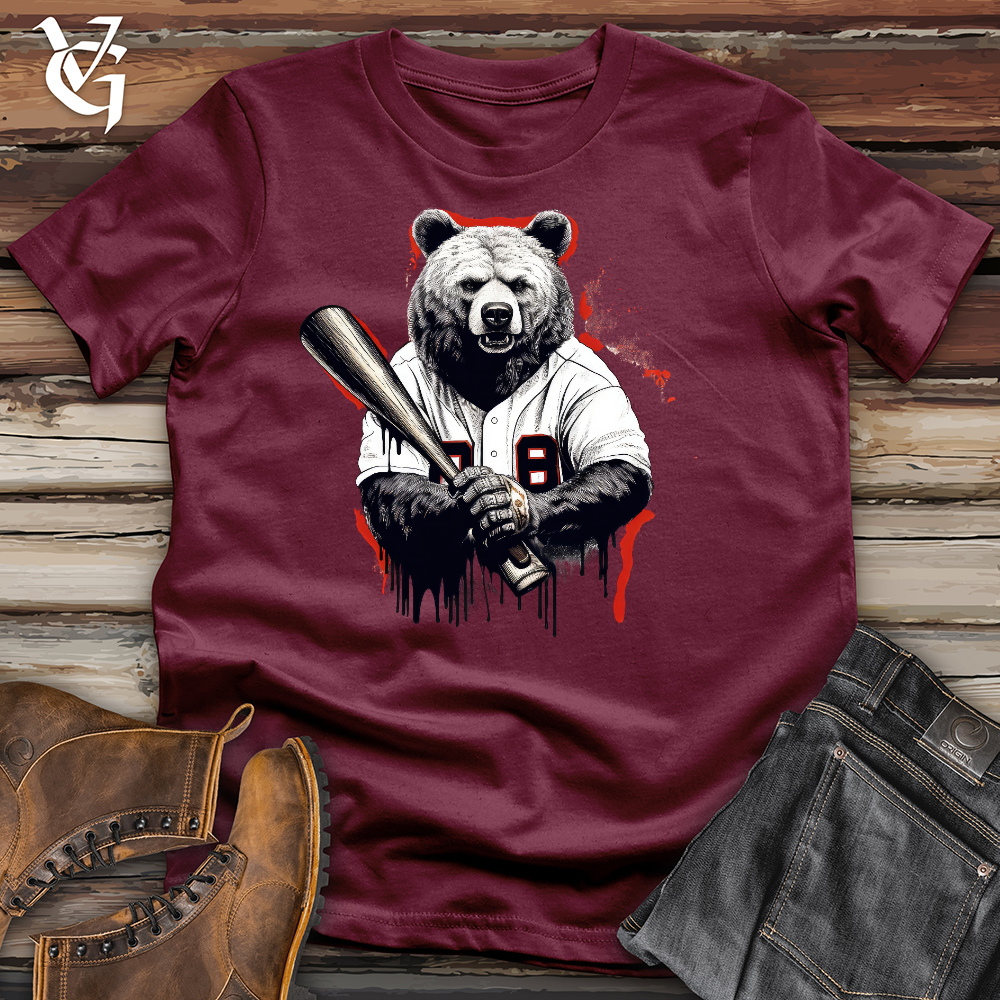 Viking Goods Baseballin Bear Cotton Tee Maroon / L