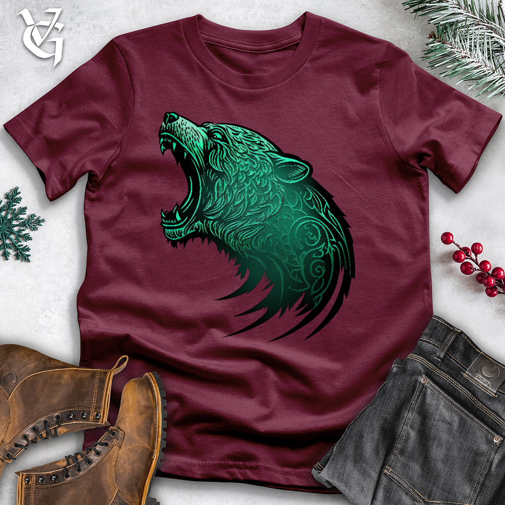 Viking Goods Bear Attack Cotton Tee Maroon / L