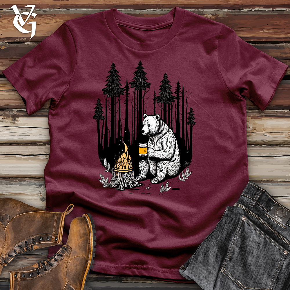 Viking Goods Bear Happy Hour Cotton Tee Maroon / L