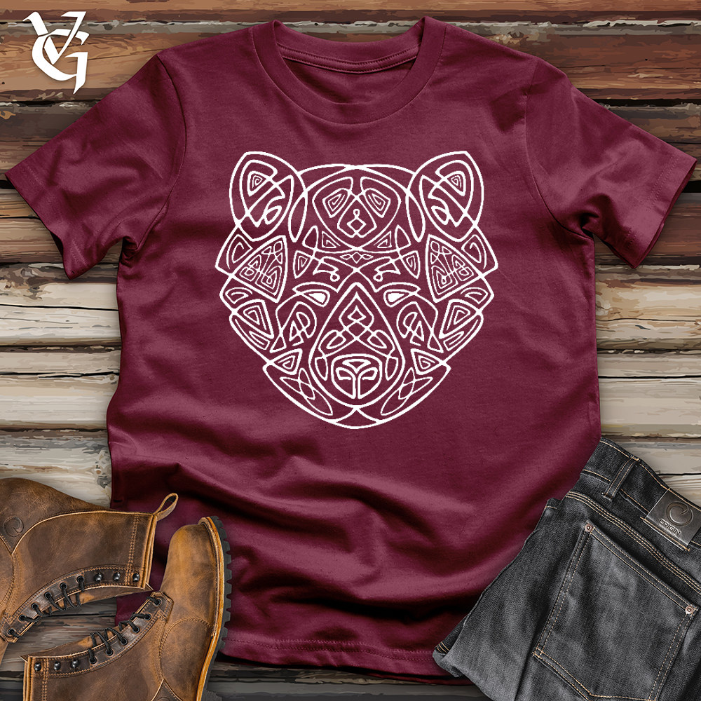 Viking Goods Bear Head Celtic Style Softstyle Tee Maroon / L