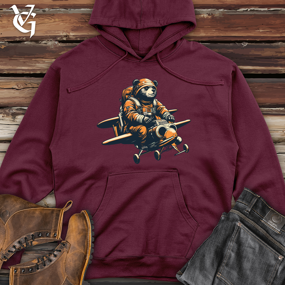 Viking Goods Bear Jetpack Skyward Adventure Midweight Hooded Sweatshirt Maroon / L