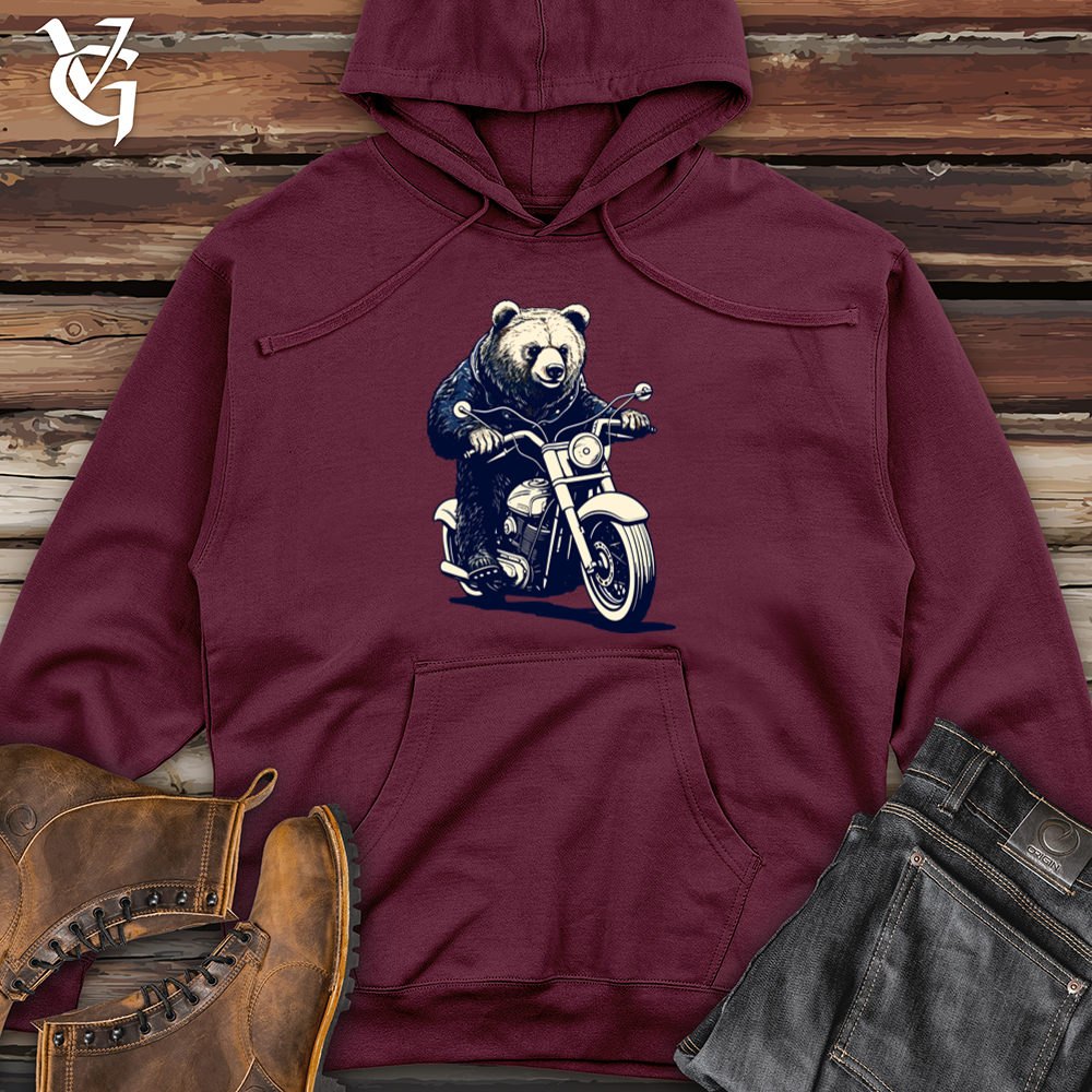 Viking Goods Bear Officer Roadside Patrol Midweight Hooded Sweatshirt Maroon / L