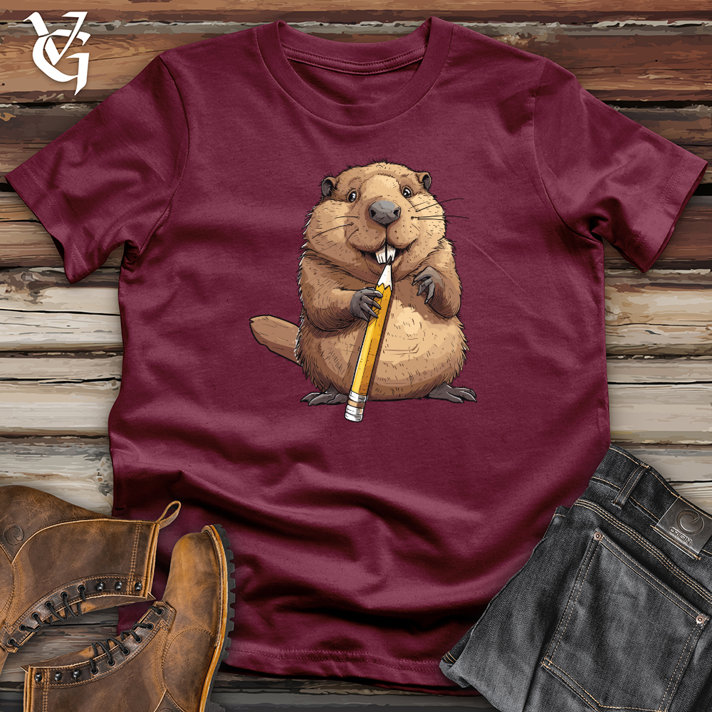 Viking Goods Beaver Pencil Sharpener Softstyle Tee Maroon / L