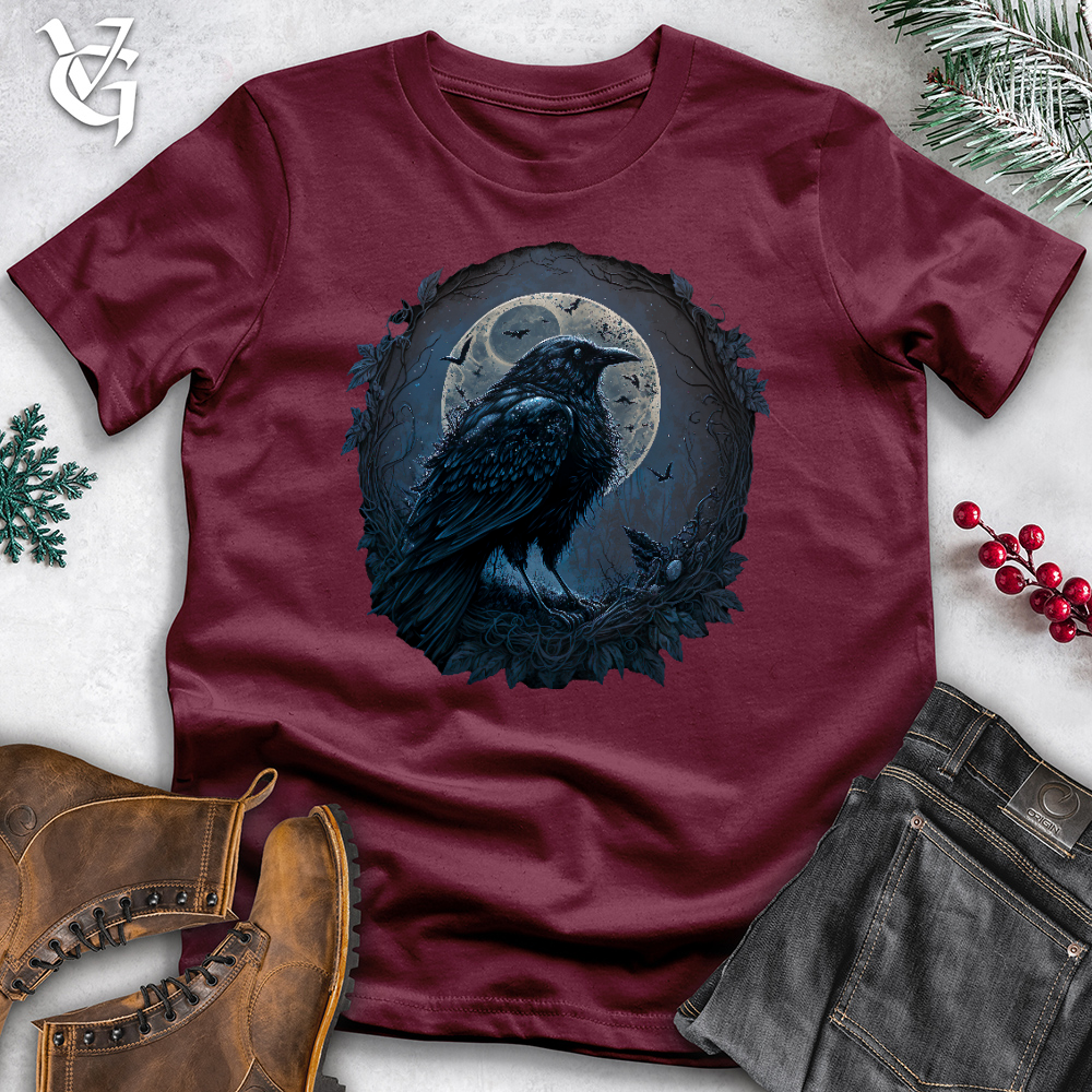 Viking Goods Blue Cosmic Raven Cotton Tee Maroon / L