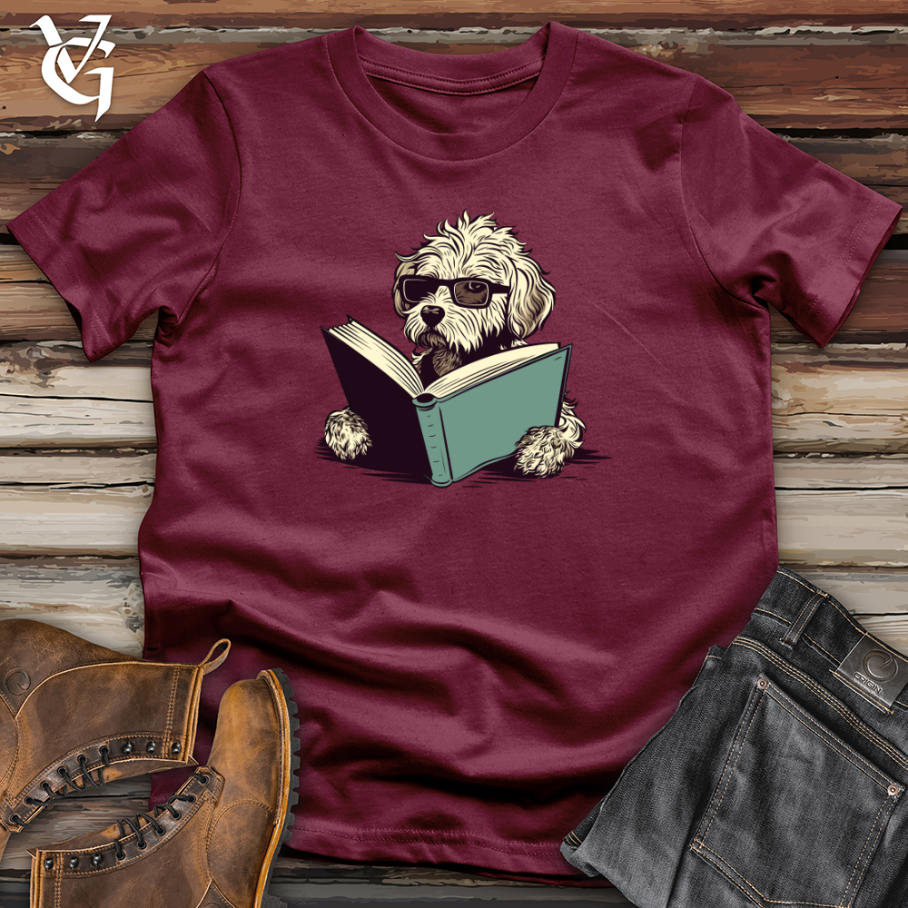 Viking Goods Book Lover Doodle Pooch Softstyle Tee Maroon / L