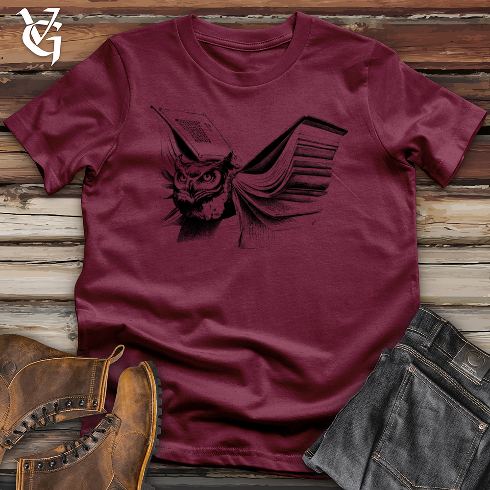 Viking Goods Booked Wing Owl Softstyle Tee Maroon / L