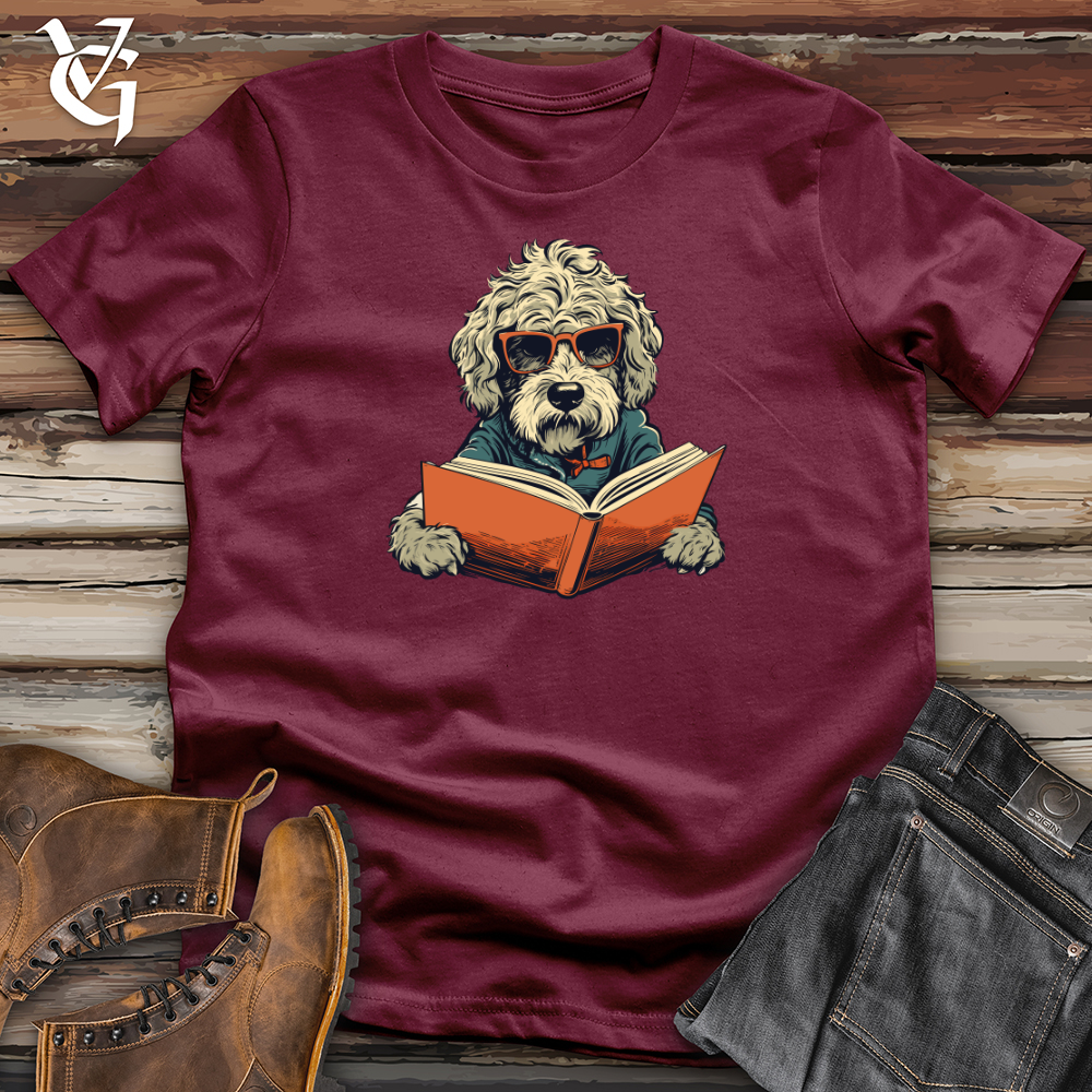 Viking Goods Bookworm Doodle Dog Read Softstyle Tee Maroon / L