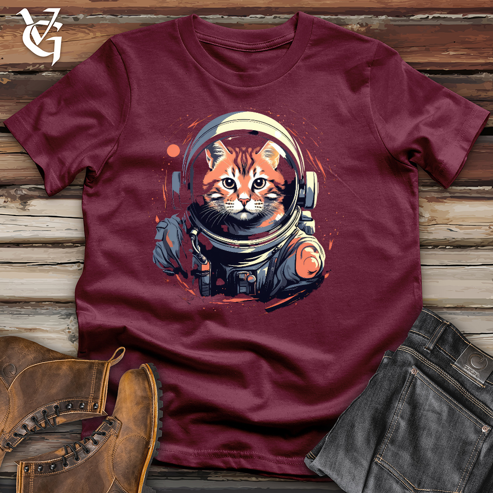 Viking Goods Cat Astronaut Cotton Tee Maroon / L