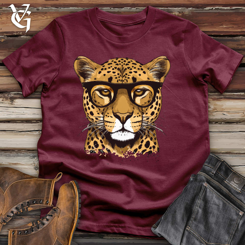 Viking Goods Cheetah Eyeglass Cotton Tee Maroon / L