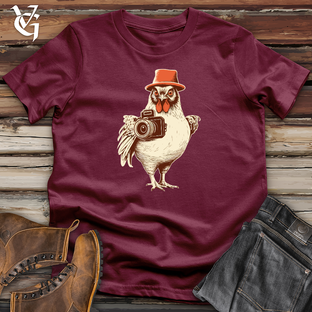Viking Goods Chicken Capturing Moments Clicks Softstyle Tee Maroon / L
