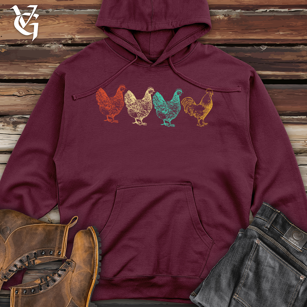 Viking Goods Chicken Scene Midweight Hooded Sweatshirt Maroon / L