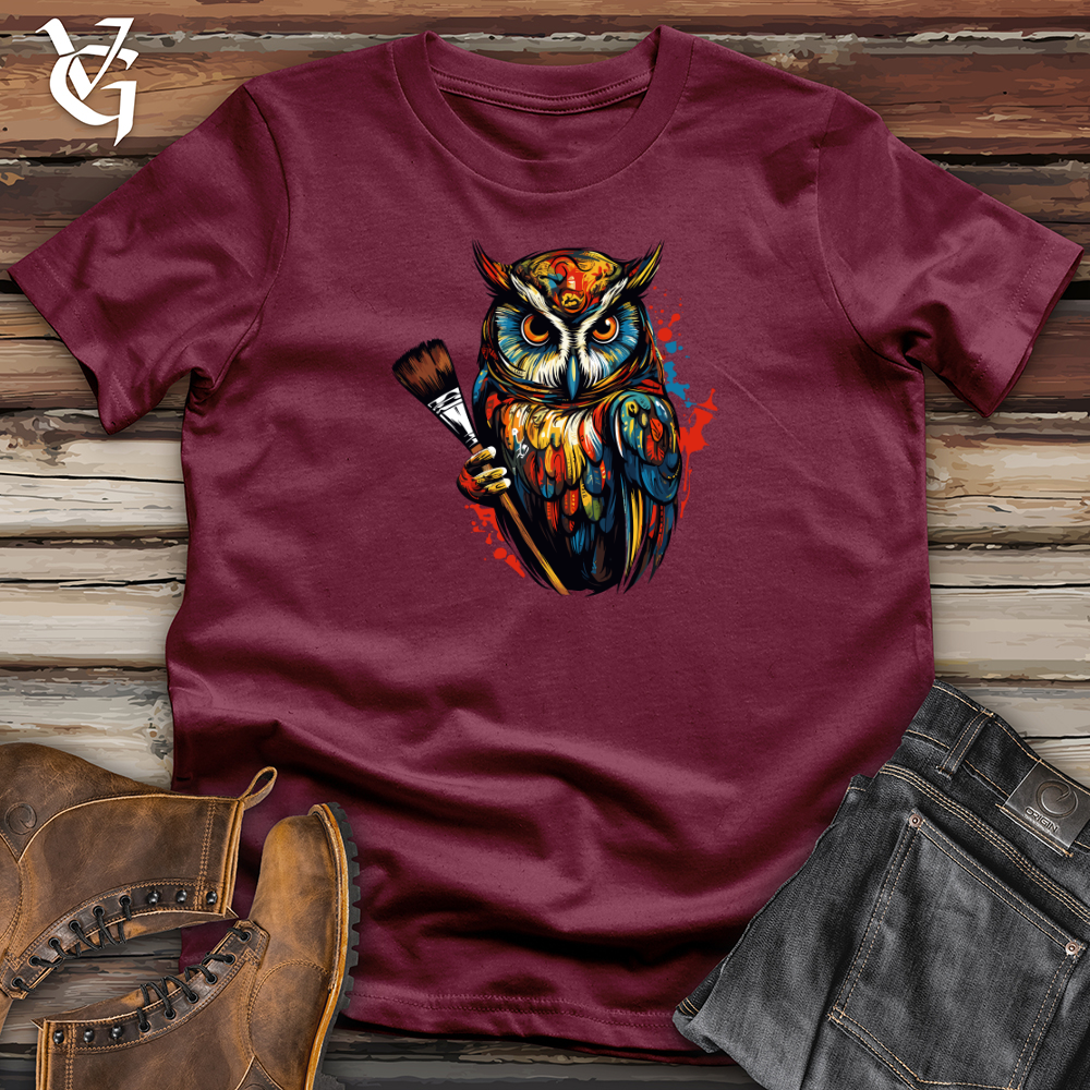 Viking Goods Classic Painter Owl 01 Softstyle Tee Maroon / L