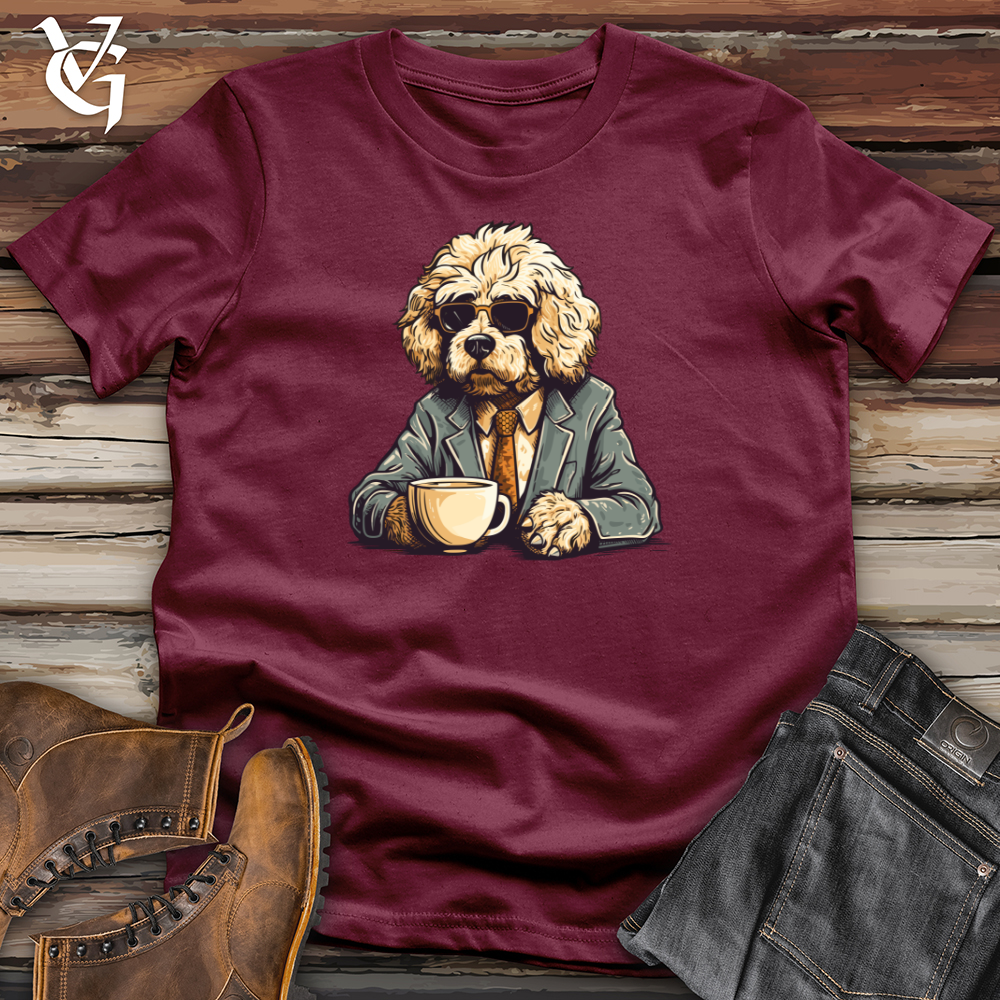 Viking Goods Coffee Enjoying Doodle Canine Softstyle Tee Maroon / L