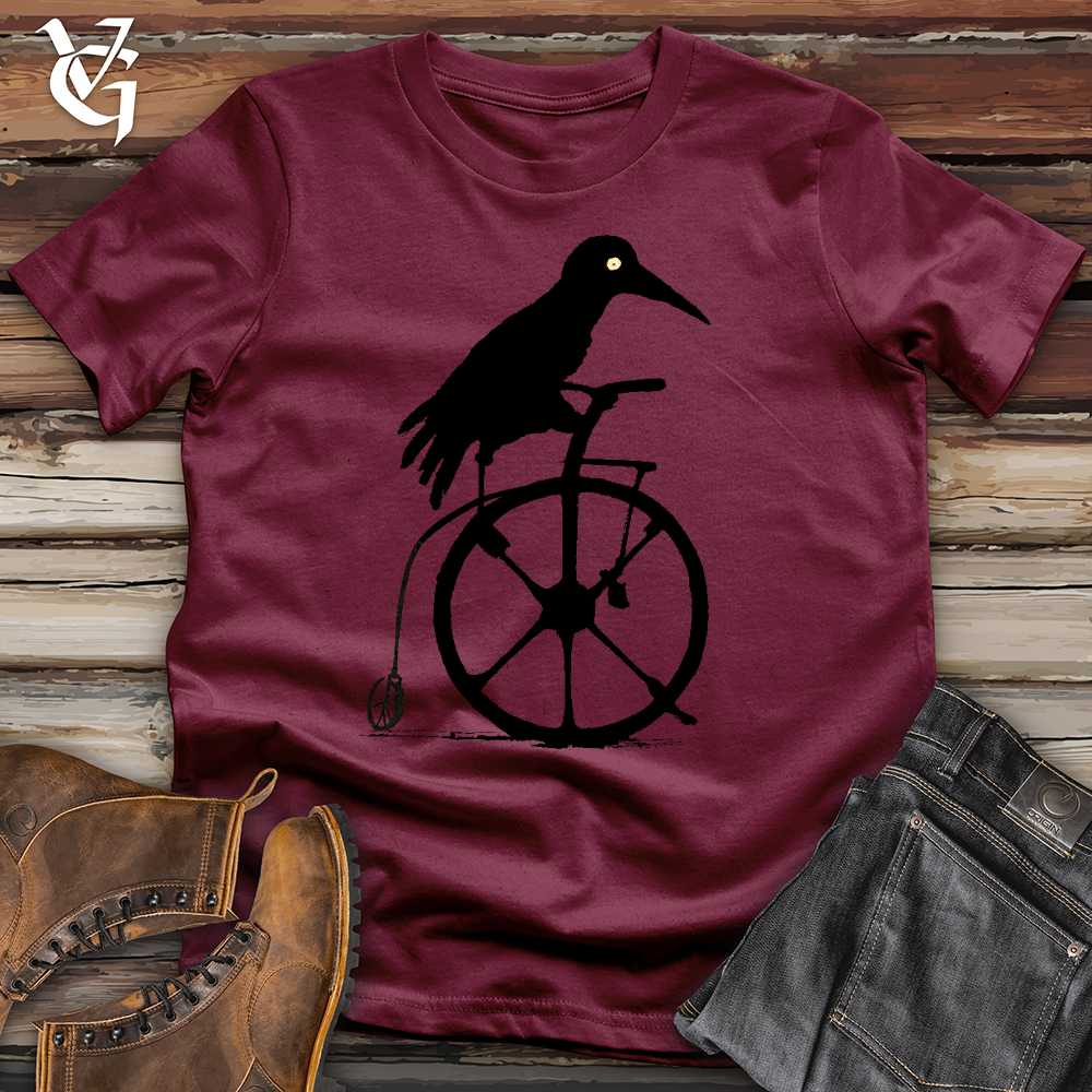 Viking Goods Crow Riding Bike Softstyle Tee Maroon / L
