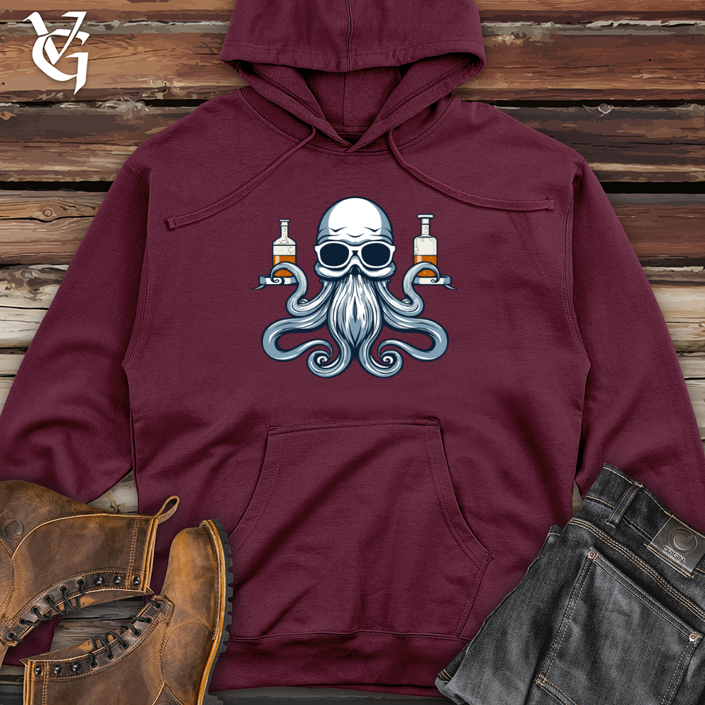 Viking Goods Curious Cephalopod Researcher Midweight Hooded Sweatshirt Maroon / L